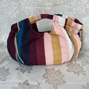 Vince Camuto Harlo Tote Pouchy Purse Handbag Crossbody Bag Striped